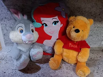 Buy Lot Of 3 Offical Merch Disney Plush Toys (Thumper, Ariel & Pooh)  • 14.17£