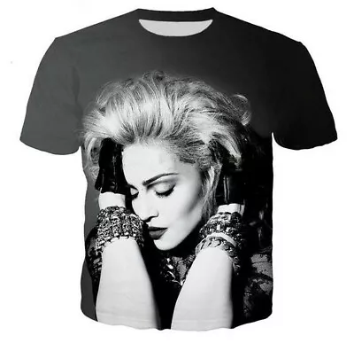 Buy Fashion Women/Men Hip Hop Pop Queen Madonna 3D Print T-Shirt Casual Short Sleeve • 9.59£