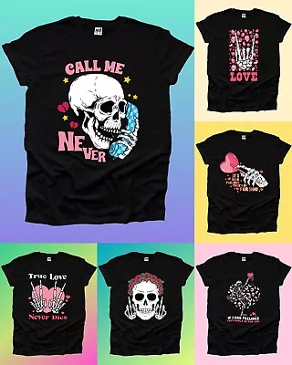 Buy Cute Psycho Skull Tshirt Men's Woman Valentine Goth Funny True Love Horror UK • 9.99£