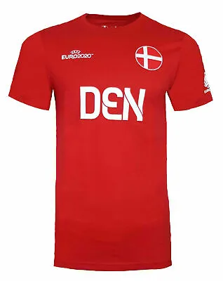 Buy Denmark Football T Shirt Mens Large National Football Team Eurovision Flag Top L • 7.95£