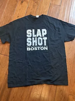 Buy Slapshot Boston Hardcore T-shirt Hockey Sticks On Back Size XL • 28.82£