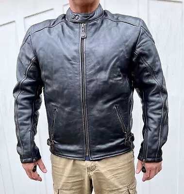 Buy Men’s Leather Retro Jacket - Hardly Worn, Heavy Leather ! • 11.50£