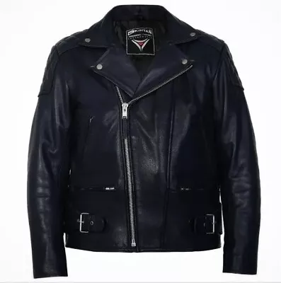Buy SKINTAN Rough Diamond Leather Motorcycle Jacket Black Size 52 • 55£