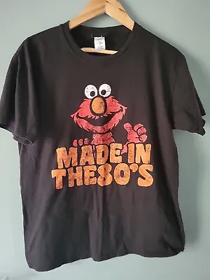Buy Sesame Street Size L Large Elmo T-shirt Black (0523/15) • 4£