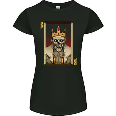 Buy King Playing Card Gothic Skull Poker Womens Petite Cut T-Shirt • 9.99£
