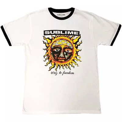 Buy Sublime '40 Oz To Freedom' White Ringer T Shirt - NEW • 15.49£
