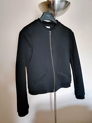Buy Promod Ladies| Quilted Embossed | Black Fitted Bomber Zip Up Jacket| Size 10 • 5.30£