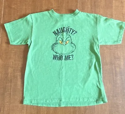 Buy The Grinch Dr. Seuss Boys'  Naughty Who Me?” Christmas T-Shirt Size 7 Green • 7.81£