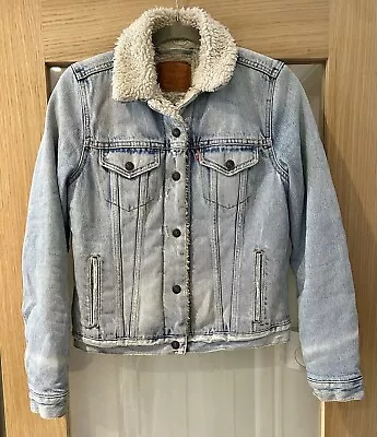 Buy Levi’s Washed Denim Fleece Lined Jacket - Women’s/Unisex - Size M • 5£
