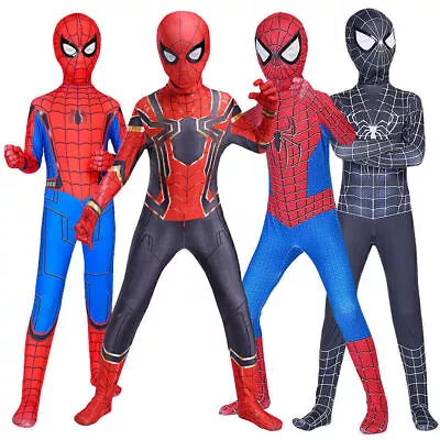 Buy Boy Kids Fancy Dress Spiderman Jumpsuit Super Hero Cosplay Costume Party Clothes • 5.49£