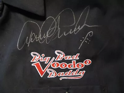Buy Big Bad Voodoo Daddy Dirk Shumaker Autograph LOT Dickies Shirt CD Jewel Case • 48.26£