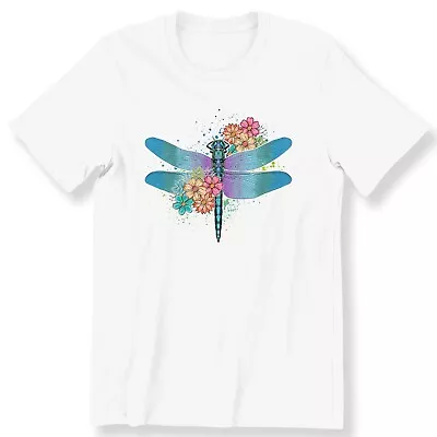 Buy Blue Dragonfly Floral Men's Ladies T-shirt Dragonfly Lovers Gift T-shirt • 13.99£