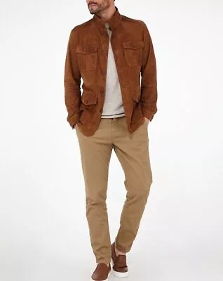 Buy Brown Field Leather Jacket Men Pure Suede Custom Made Size S M L XXL 3XL • 161.99£