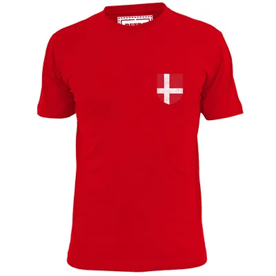 Buy Mens Denmark Pocket Shield Badge Football T Shirt Soccer Footy • 8.99£