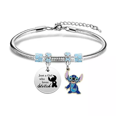 Buy Cute Stitch Charm Bracelet -popular Lilo And Stitch Women Girl Jewellery Gift UK • 1.49£