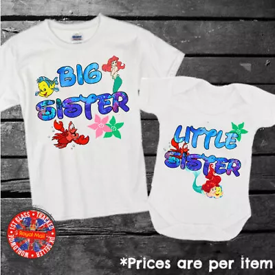 Buy The Little Mermaid Big Middle Little Sister Matching T-shirt • 9.99£