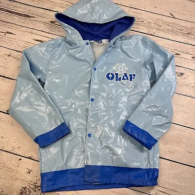 Buy Disney Raincoat Frozen Olaf 6/7 Do You Want To Build Snowman Blue Hooded Pockets • 5.60£