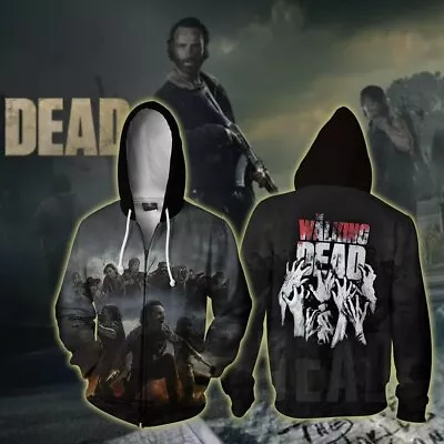 Buy The Walking Dead Hoodie Zip Up Sweatshirt Cosplay Jacket 3D Print Casual Coat • 35.99£