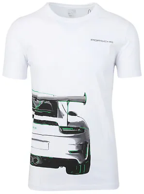 Buy Porsche Men's Short Sleeve T-Shirt GT3 RS 100% Cotton White Crew Neck • 94.80£