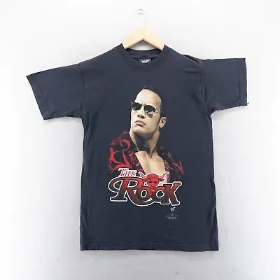 Buy Vintage The Rock T Shirt Small Black 2001 WWF WWE Wrestling • 59.99£
