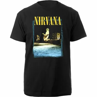 Buy ** Nirvana Kurt Cobain Live At Reading Stage Jump Official Licensed T-shirt ** • 16£