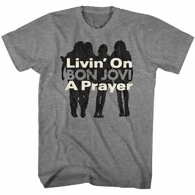 Buy Bon Jovi Livin On A Prayer Adult T Shirt Music Merch • 41.76£