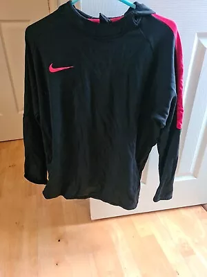 Buy Nike Jumper Unisex Black And Red Size L Dry-fit With Hoodie Sportweare • 4.99£