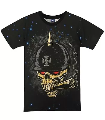Buy Soldier Grim Reaper T-Shirt Gothic Heavy Metal Skull Biker Graffiti Ww1 Funny 3D • 9.99£