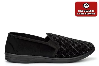 Buy Mens Carpet Slippers Mens Slippers Extra Large Slippers Slip On Black Size 13/14 • 14.14£