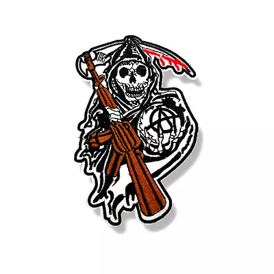 Buy Death Skull Patch SOA Style Reaper Death Skull Clothing Iron On Heat Iron • 5.15£