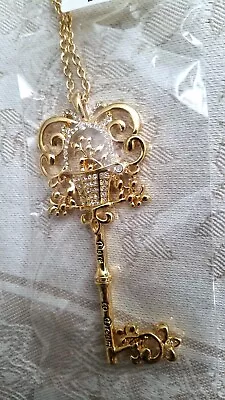Buy Disney Couture Kingdom Sleeping Beauty Large Ornate Key Necklace 14K GP New • 124.50£