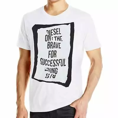 Buy Diesel T-Shirt Mens T-Pasc - Double Layer Regular Fit - XXL White 100% Genuine • 15.99£