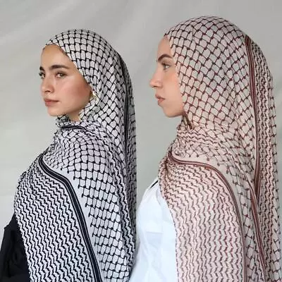 Buy Palestine Scarf Islamic Chiffon Scarf Keffiyeh Hijab Palestinian Hijab Shawls G9 • 8.41£