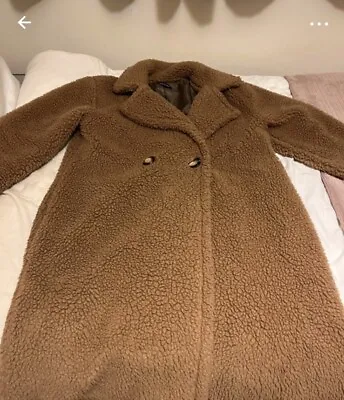 Buy Women's Ladies Urban Outfitters UO Size S Brown Tan Long Teddy Coat Jacket • 20£