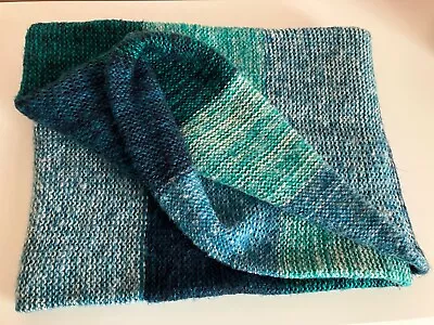 Buy Ladies Teal Turquoise Chunky Knit Wool Blend Infinity Loop Scarf -L 60” X W 11” • 3.99£
