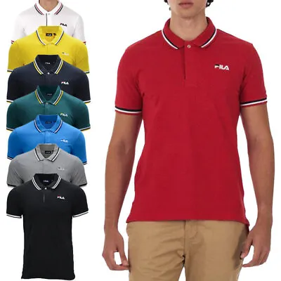 Buy FILA Mens Polo Shirt Short Sleeve Casual Summer Tee Cotton Jersey Sports Golf • 18.99£