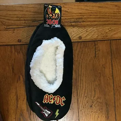 Buy Ac/dc Guitar Fuzzy Babba Slipper Socks.. Size M/l (7 1/2-9) New With Tags • 7.60£