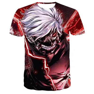 Buy Casual Short Sleeve 3D Printed Tokyo Ghoul T-Shirt Mens Womens Boys Girls • 9.38£
