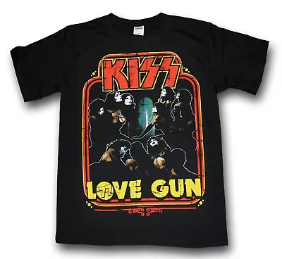 Buy Officially Licensed Kiss Love Gun Harem 77 Mens Black T Shirt Kiss Classic Tee • 14.50£