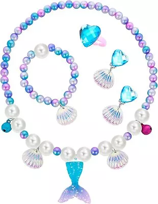 Buy Mermaid Kids Jewelry Kit Birthday Gift For Girls, Mermaid Necklace Bracelet • 6.99£