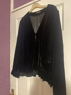 Buy Black Velvet Steam Punk  Gothic Style Jacket 14 • 15£