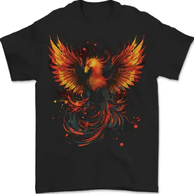 Buy A Phoenix Rising From The Flames Fantasy Mens T-Shirt 100% Cotton • 8.49£