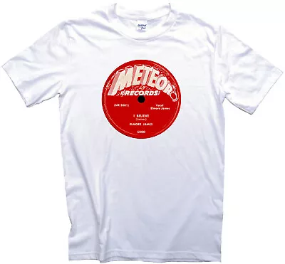 Buy Meteor Records Blues Label T Shirt 12 Sizes. Elmore James 45RPM High Quality Tee • 17.95£