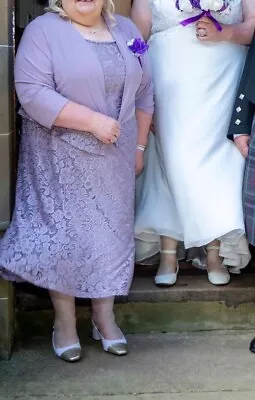 Buy Mother Of The Bride Plus Size 30 Dress And Jacket Lilac  Lace • 50£