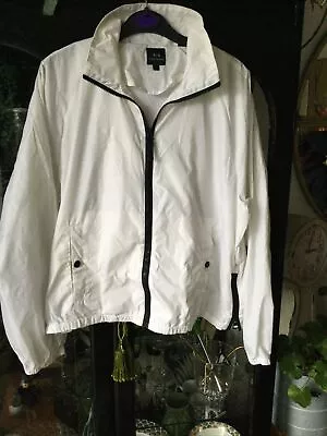 Buy Ladies White Lightweight Rain Jacket ARMANI EXCHANGE Size L With Hood Holiday • 7£
