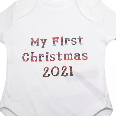 Buy MY FIRST CHRISTMAS HTV Transfer For Xmas Jumper Babygrow Clothes New Baby Gifts • 3.99£