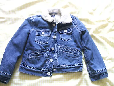 Buy Gap Girls Fleece Lined Denim Jacket - Age 6-7 • 5£