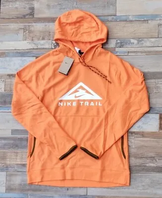 Buy Nike Trail Magic Hour Dri-Fit Running Hoodie Mens Medium French Terry Orange New • 39.95£