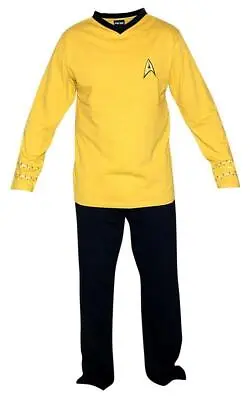 Buy Star Trek Adult Captain Kirk Officer Gold Uniform Pajama Set Small • 66.37£