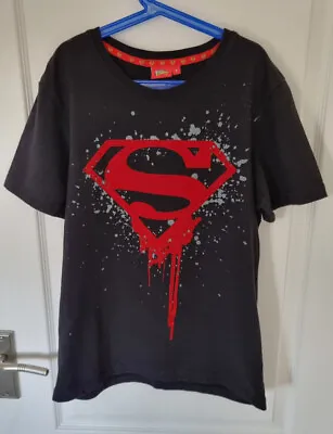 Buy Official Superman Red Velvet 'S' Black T Shirt Size Small S - Ladies Or Mens • 9.99£